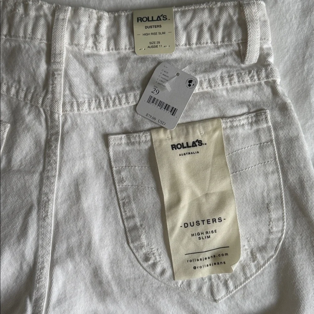 Rollas White Denim Cutoff Shorts Layla - Picture 3 of 3